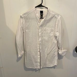 Men’s Mandarin Collar button down shirt